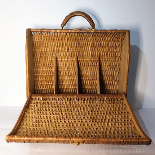 Vintage rattan wicker wine - wicker,