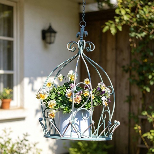 Crown hanging planter vintage - planter,