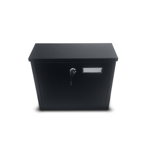 Steel post box black white - post,