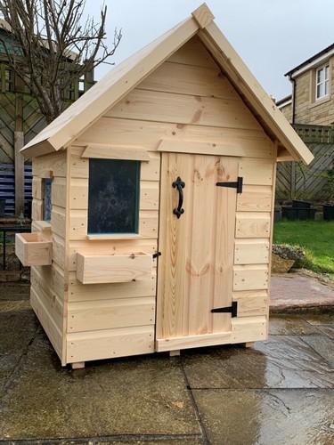 Childrens wooden play house - wooden,