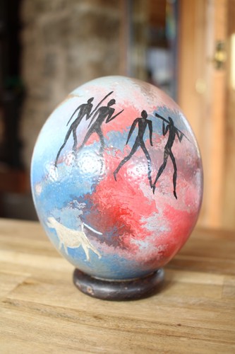 African vintage ostrich egg - vintage,