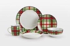 30pc Green Tartan Dinner Set