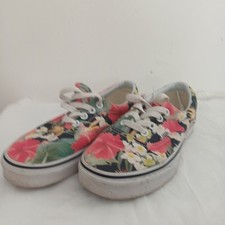 Vans Floral Pink Black UK 3.5 ladies girls trainers sneakers flat US 6 EUR 36