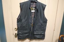 BARBOUR - A225 WESTMORLAND  WAX COTTON VEST - NAVY - MADE  IN UK - X LARGE