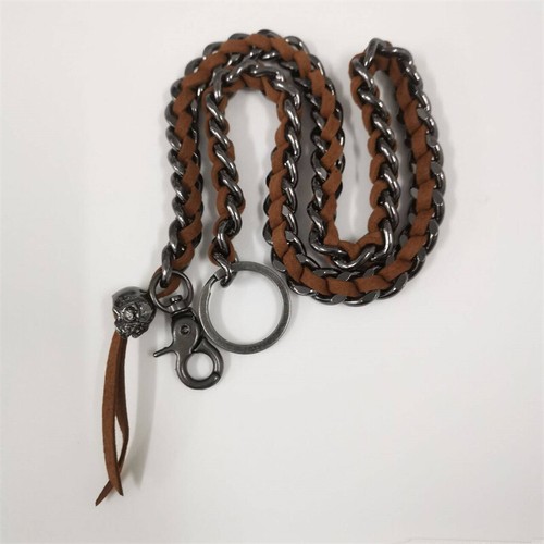 Chain braided leather - chain, metal