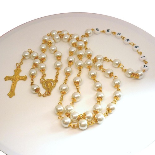 Personalised rosary beads with - personalised,