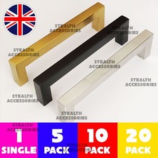 SQUARE bar Kitchen Cupboard Cabinet Door  Handle Stainless Steel Black Gold