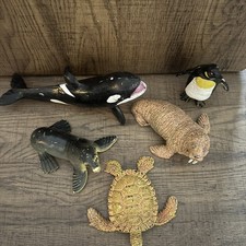 Under The Sea Zoo Animals Play Figure Toys Realistic Bundle | Orca, Penguin Etc