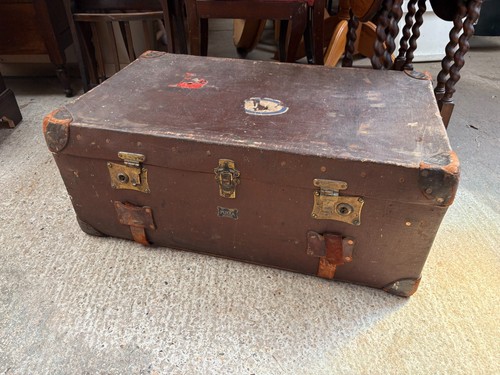 Vintage steamer trunk chest - vintage,