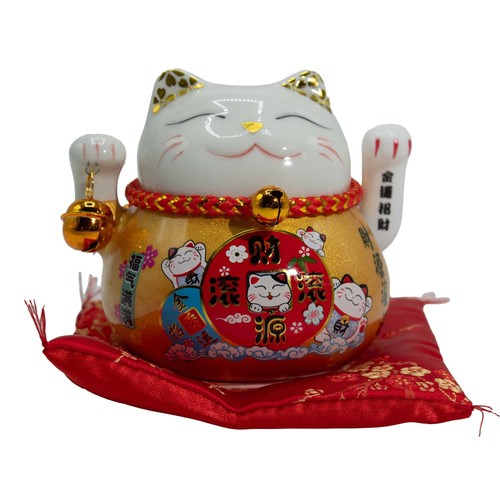 Ceramic money cat moving - cat,