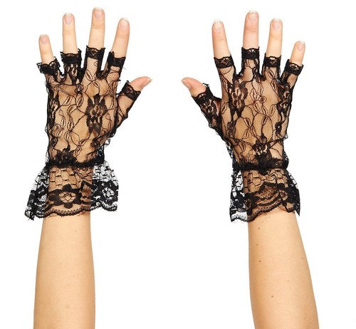 Women mesh lace gloves - lace,