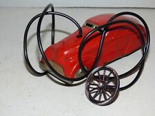 Triang Minic ?Streamlined saloon car red clock work powered remote control steer