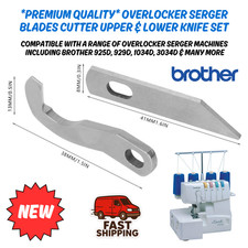 BROTHER OVERLOCKER SERGER BLADES CUTTER UPPER & LOWER (925D 929D 1034D 3034D)