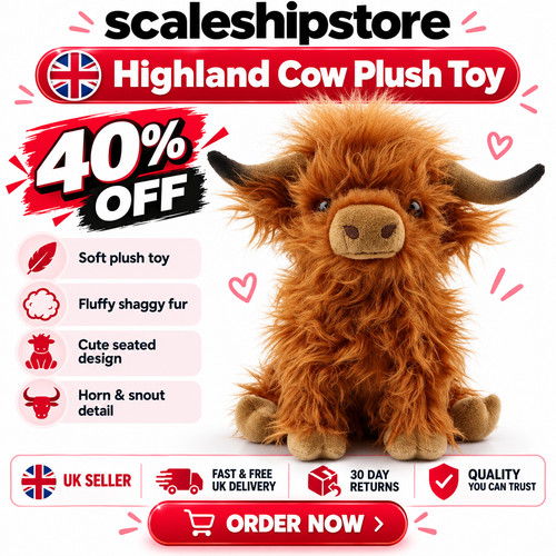 30cm highland cow plush soft - cow,