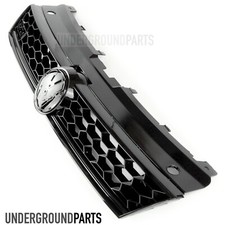 ALL GLOSS BLACK VW POLO 6R 6C 14-17 GTI HONEYCOMB GRILLE FRONT TOP UPPER BUMPER
