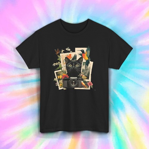 Vintage cat shirt retro camera - cat,