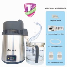 ZenVolt® 6LStainless Steel Water Distiller with Timer  Temperature Control-1000W