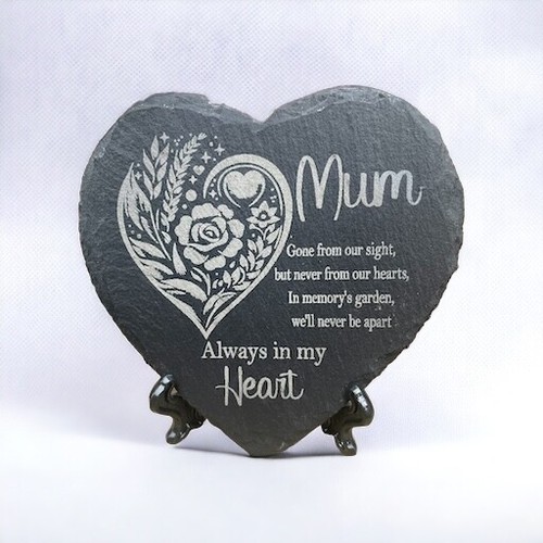 Memorial plaque slate heart - plaque,