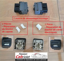 Peugeot 307 CC roof button repair kit and windows + notice