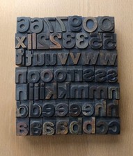 WOODEN Letterpress Lower Case PRINTING BLOCKS 2.6cm High. Choose Your Letter.