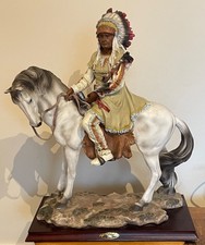 NATIVE AMERICAN INDIAN CHIEF on Horseback - Academy Collection - 16" (41cm)