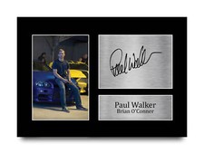 Paul Walker Signed A4 Framed Printed Autograph Poster Print Fast & Furious Gift