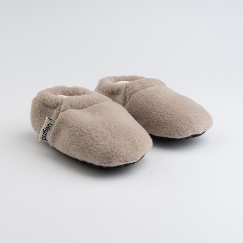 Beige baby booties - booties, shoes