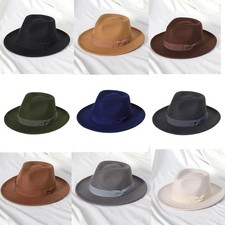 Mens Wide Brim Fedora Hat