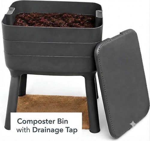Tray worm composter bin - composter, with