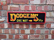 "DODGEMS" HAND MADE PAINTED SIGN. Traditional Circus Fairground Style.