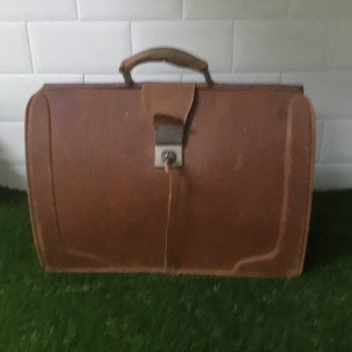 Vintage leather briefcase - leather,