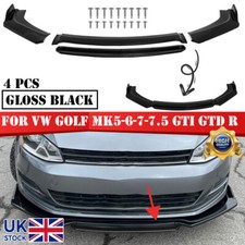 For VW Golf MK5 MK6 MK7 MK7.5 GTI GTD R Front Bumper Splitter Lip Spoiler Black