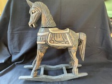 Antique Wooden Carved Rocking Horse Folk Art Child Size