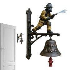 Vintage Brass Door Bell Firefighter Gift Volunteer Commemorative Upgrade 25cm
