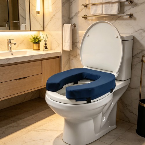 Raised toilet seat padded - toilet,