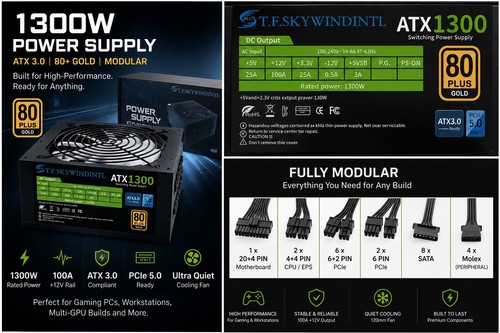 1300w power supply unit atx - supply,