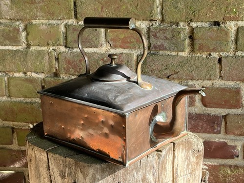 Antique copper kettle large - antique,