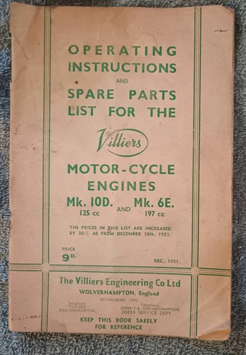 Operating manual parts list - +,