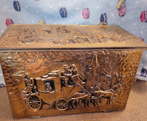 Vintage 1970s brass coal log - 1970s,