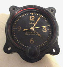 WWII 1940'S  ELGINE PIONEER INSTRUMENT ELGIN 8 DAY AIRPLANE CLOCK 3310-2A-A