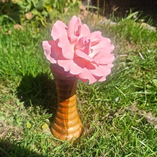 Hand turned apple wood - wood, bud