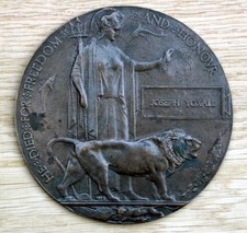 WW1 MEMORIAL PLAQUE TO JOSEPH