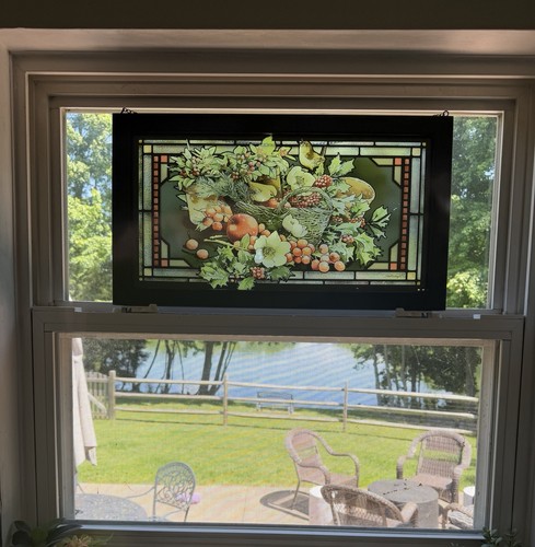 Vintage framed stained glass - vintage,