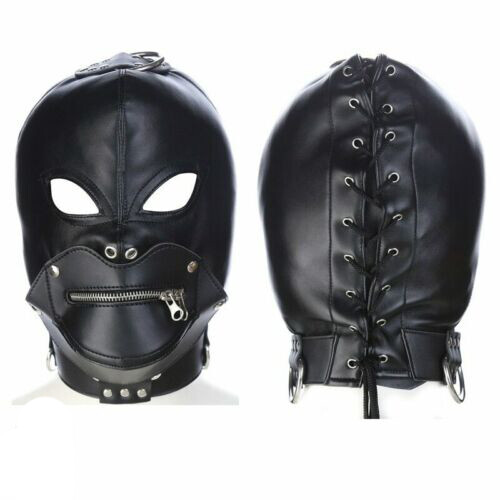 Leather hood head harness - leather,