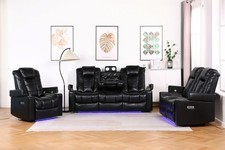 Electric Recliner Sofa Leather 3+2+1 Corner Orlando Reclining Sofa Suite Sofas