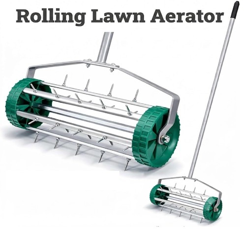 Rolling lawn aerator heavy - rolling,