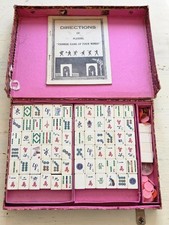 Vintage Mahjong Set Bone &