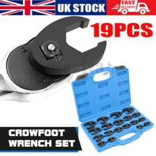 8-32mm 19X Crowfoot Wrench Set Metric Crows Foot Flare Nut Wrench Set Tool Kit