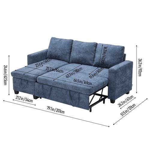 Pull out sofa bed - sofa, 3