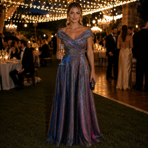 Iridescent metallic formal - iridescent,